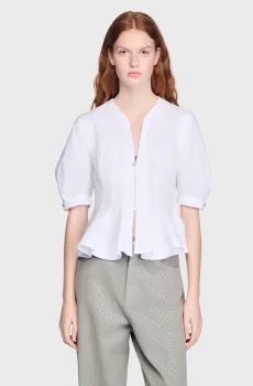 Женская белая блуза Белый L Sandro SFPCM01583_white