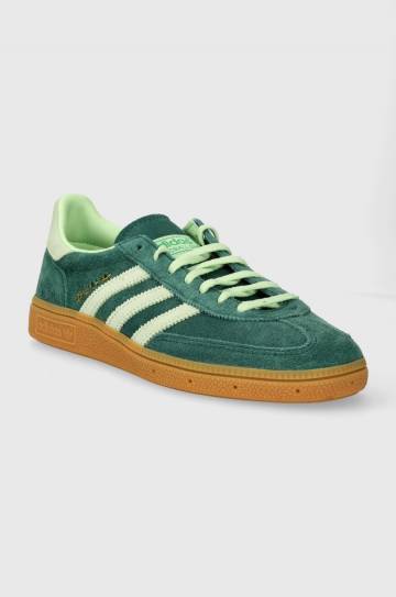 Замшевые кроссовки adidas Originals Handball Spezial цвет зелёный IE5896 Замшевые кроссовки adidas Originals Handball Spezial цвет зелёный IE5896