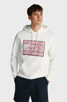 Мужское белое худи TJM REG DNA FLAG TWIST HOOD EXT Белый L Tommy Jeans DM0DM21100