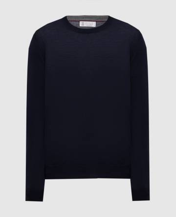 Синий джемпер из шерсти и кашемира