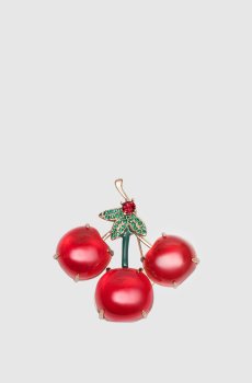 Красная брошь ALEONE в форме ягод