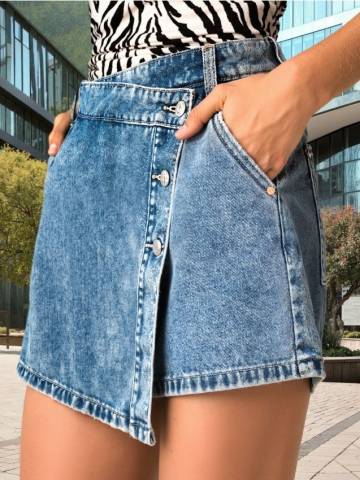 Джинсова спідниця-шорти - синій Джинсова спідниця-шорти - синій