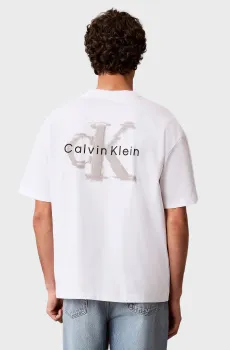 Мужская белая футболка OVERSIZED EMBOSS MONOLOGO Белый XXL Calvin Klein Jeans LV04RAB806