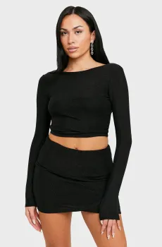 Женский черный лонгслив Черный M Tally Weijl STSPABABE