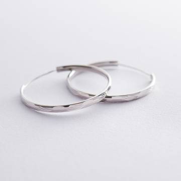 Серебряные серьги-кольца 122255 Серебряные серьги-кольца 122255