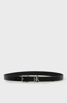 Женский черный кожаный ремень MONOGRAM CHARM  KEEPER Черный 75 Calvin Klein LV04F7086G