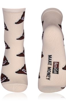 Женские носки AmiGA бежевый, какашка, размер 23-25