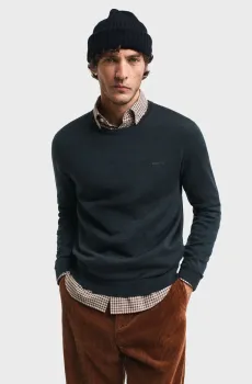 Мужской темно-зеленый шерстяной джемпер EXTRAFINE MERINO WOOL C-NECK Зеленый M Gant 8050205