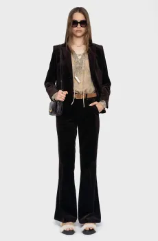 Женские темно-коричневые брюки Prevy Коричневый 36 ZADIG&VOLTAIRE WWPA00801_DARK CHOCOLATE