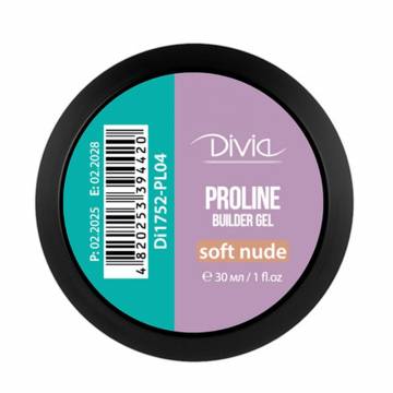Гель для наращивания ногтей Divia ProLine Builder Gel PL04 Soft Nude, 30 г Гель для наращивания ногтей Divia ProLine Builder Gel PL04 Soft Nude, 30 г