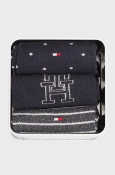 Женские темно-синие носки (3 пары) GIFTBOX Синий 35-38 Tommy Hilfiger 701236464