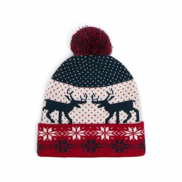 Cropp - Шапка beanie з принтом - темно-бордовий Cropp - Шапка beanie з принтом - темно-бордовий