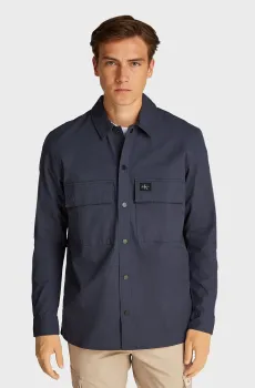 Мужская синяя рубашка CARGO COTTON RIPSTOP OVERSHIRT Синий XXL Calvin Klein Jeans J30J327584
