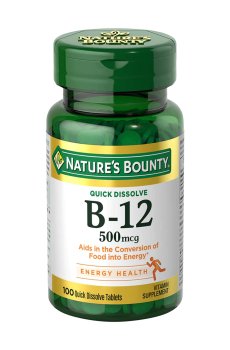 Витамин B-12 Natures Bounty Quick Dissolve B-12, 500 мкг, 100 таблеток