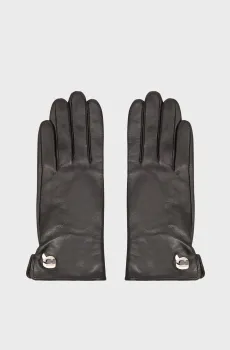 Женские черные кожаные перчатки ikon pin ff Черный L Karl Lagerfeld A4W33112