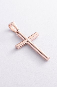 Мужской крест в красном золоте п03986