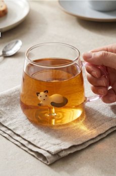 Скляна кружка з ручкою - різнобарвний