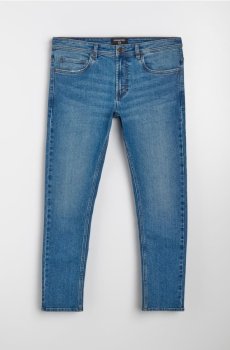 Джинси slim fit з ефектом прання - темно-синій