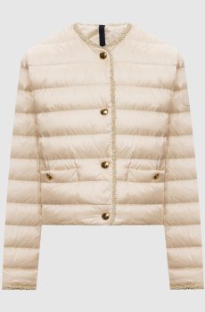 Бежевая пуховая куртка Fleurs