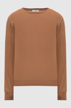 Коричневый джемпер с шелком