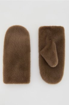 Reserved - Рукавички з екошкіри - коричневий - 490FE-88X