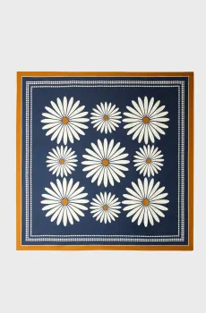 Женский шелковый платок Разноцветный ONESIZE Sandro SFABO01195_Deep blue - Ocher