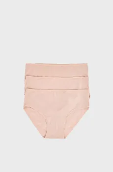 Женские бежевые трусики (3 шт) Бежевый L womensecret 7682913