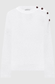 Белый джемпер с пайетками