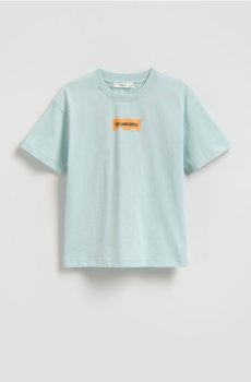 Reserved - Бавовняна футболка з принтом - світло-сірий - 013IY-09X