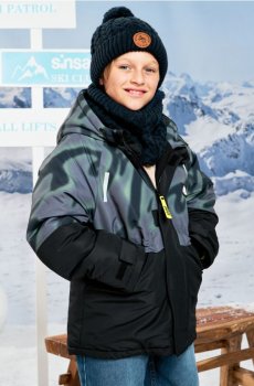 Куртка на блискавці з капюшоном - чорний