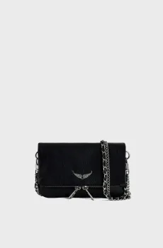 Женский черный кожаный клатч Rock Mini Черный ONESIZE ZADIG&VOLTAIRE LWBA03975_BLACKFW26