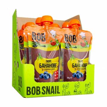 Шеф-пюре фруктовое Bob Snail Банановое с черникой, 10*250 г Шеф-пюре фруктовое Bob Snail Банановое с черникой, 10*250 г
