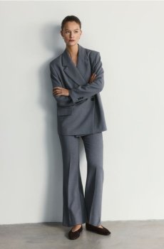 Reserved - Штани кльош з кантом - темно-сірий - 176IS-90M