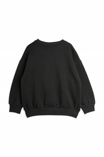 Детская хлопковая кофта Mini Rodini цвет чёрный с аппликацией Детская хлопковая кофта Mini Rodini цвет чёрный с аппликацией