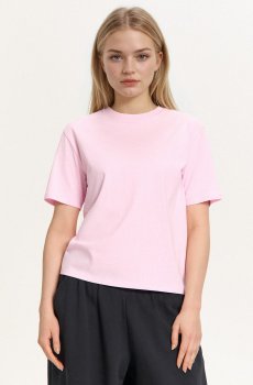 Cropp - Гладка футболка basic - пастельний рожевий