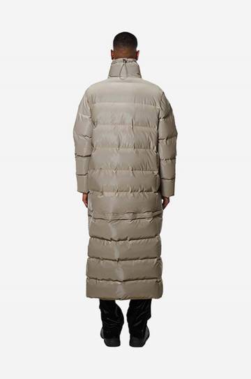 Куртка Rains Extra Long Puffer Coat цвет коричневый зимняя 1536.VELVETTAUPE-VELVET.TAU Куртка Rains Extra Long Puffer Coat цвет коричневый зимняя 1536.VELVETTAUPE-VELVET.TAU