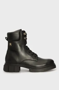 Женские черные кожаные ботинки LACE-UP BIKER LEATHER Черный 39 Tommy Hilfiger FW0FW08167