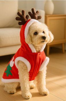 Костюм для собаки «олень» - червоний