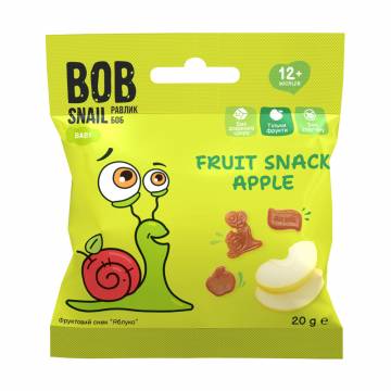 Фруктовый снек Bob Snail Яблоко, от 12 месяцев, 20 г Фруктовый снек Bob Snail Яблоко, от 12 месяцев, 20 г