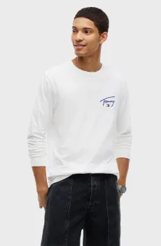 Мужской белый лонгслив SIGNATURE Белый L Tommy Jeans DM0DM23546