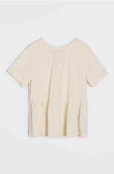 Сорочка зі змішаною тканиною з льоном - нюдовий