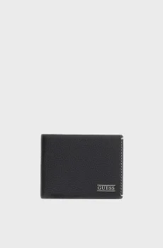 Мужской черный кожаный кошелек Черный ONESIZE Guess SMBOGS.LEA20;BLA