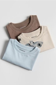 Reserved - Бавовняна кофта з довгим рукавом, набір з 3 - нюдовий - 008HS-02X