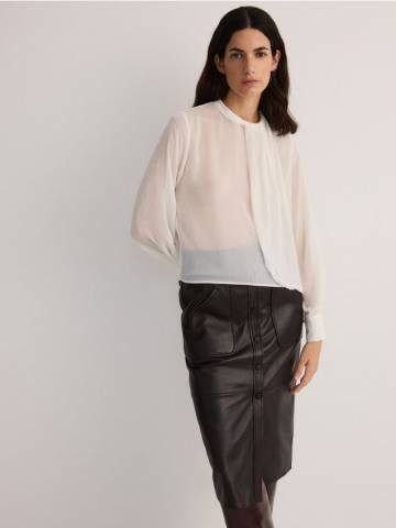 Reserved - LADIES` BLOUSE - кремовий - 600DG-01X Reserved - LADIES` BLOUSE - кремовий - 600DG-01X