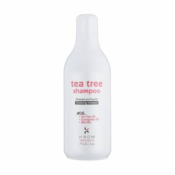 Очищающий шампунь для волос Krom Tea Tree Shampoo с маслом чайного дерева, маслом эвкалипта и ментолом, 1 л Очищающий шампунь для волос Krom Tea Tree Shampoo с маслом чайного дерева, маслом эвкалипта и ментолом, 1 л