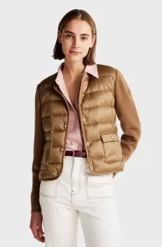 Женский коричневый кардиган UL DOWN KNIT MIX JKT Коричневый M Tommy Hilfiger WW0WW44343