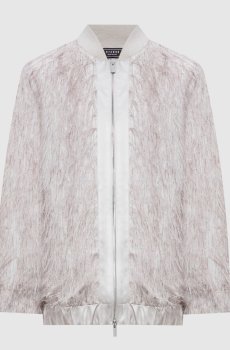 Бежевая куртка с бахромой