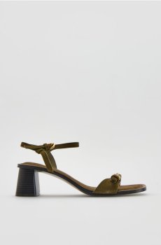 Reserved - Замшеві босоніжки на підборах - коричневувато-зелений - 632ID-78X