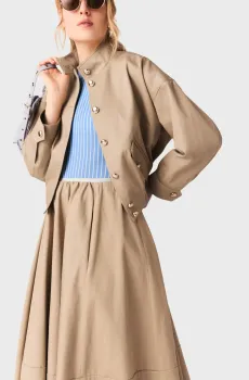 Женская бежевая куртка Бежевый 38 MAJE MFPBL00821_mastic beige