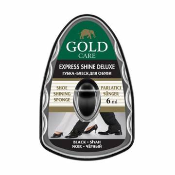 Губка-блеск для обуви Gold Care Express Shine Deluxe Черный, 6 мл Губка-блеск для обуви Gold Care Express Shine Deluxe Черный, 6 мл